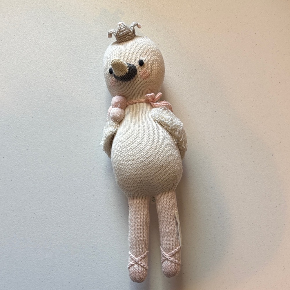 Cuddle + Kind Harlow the Swan hand knit doll